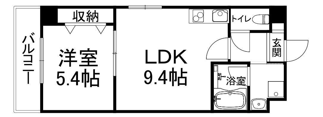 セントポーリア石山(1LDK/5階)の間取り写真