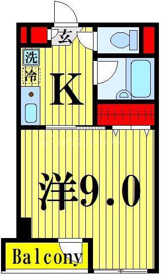 エトワール竹ノ塚(1K/5階)の間取り写真