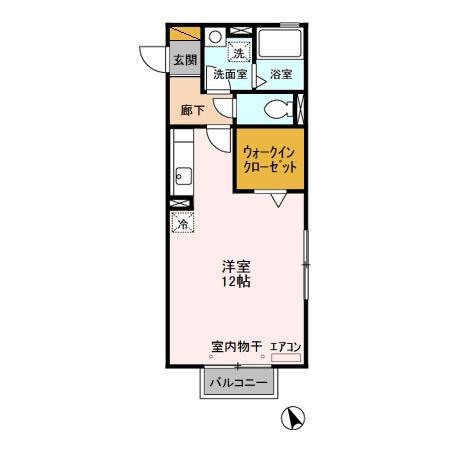 フォレスト自由が丘(ワンルーム/2階)の間取り写真