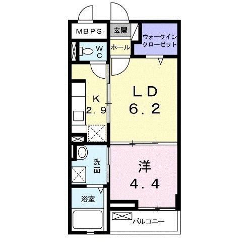 ヴィオーラ中町(1LDK/2階)の間取り写真