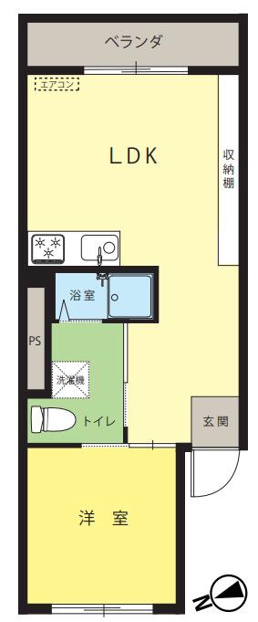 椎名町マイコーポ(1LDK/4階)の間取り写真