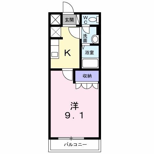 バンベール文京(1K/2階)の間取り写真