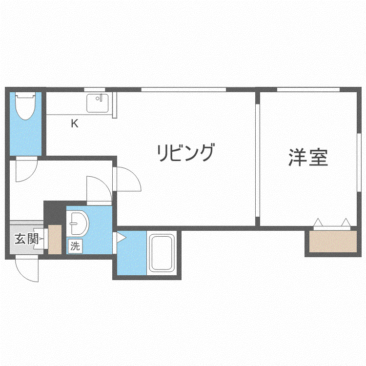 フラップフラット(1LDK/2階)の間取り写真