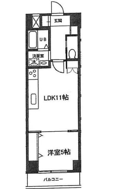 グランドハイツ(1LDK/2階)の間取り写真