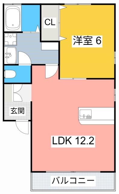 スリジエ(1LDK/1階)の間取り写真
