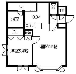 ボックスA(1LDK/2階)の間取り写真