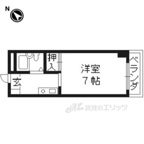 ベルメゾン2番館(1K/2階)の間取り写真