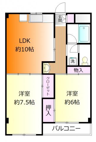 プランドール・ルーチェ(2LDK/2階)の間取り写真