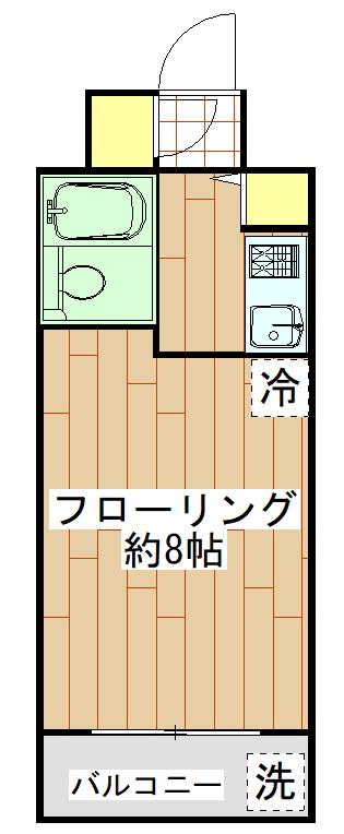 セザール第3伊勢佐木町(ワンルーム/2階)の間取り写真
