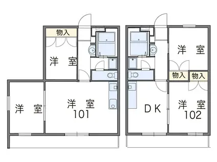 WAKA(2DK/1階)の間取り写真