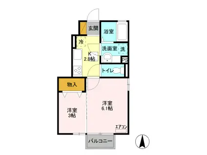 スプリングウィンド A(2K/1階)の間取り写真