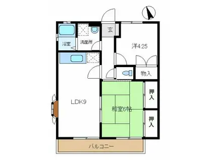 コスモレーヴ小机I(2DK/2階)の間取り写真