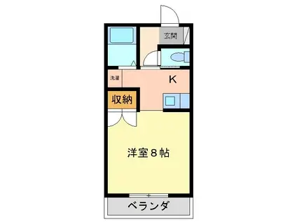 エターナル・ブルー(1K/1階)の間取り写真