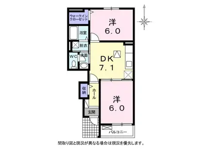 ファミール チョコ(2DK/1階)の間取り写真