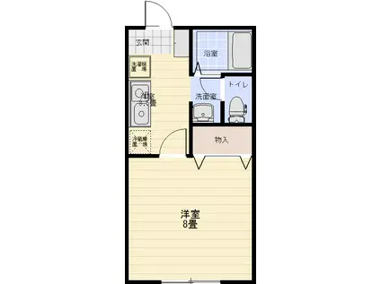 ラフィネサンワ(1K/1階)の間取り写真