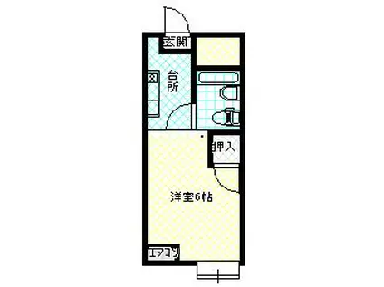ハイツアーバンセ201号(1K/2階)の間取り写真