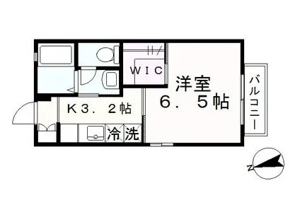 レコバC(1K/2階)の間取り写真