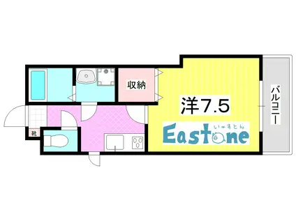 グランピア(1K/1階)の間取り写真