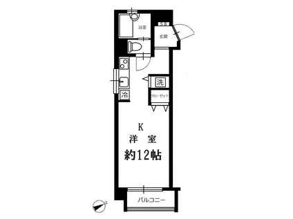 アパートメント高野3号棟(ワンルーム/5階)の間取り写真