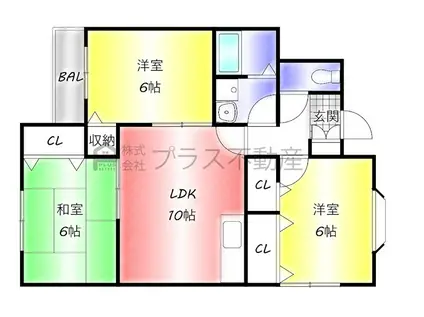 和楽 壱番館(3LDK/2階)の間取り写真