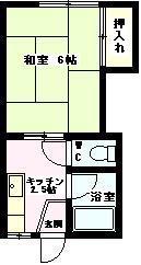 コーポ五月(1K/2階)の間取り写真