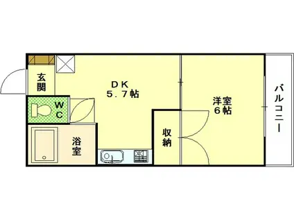 メゾンドール白島(1DK/3階)の間取り写真