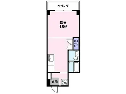 米原アートスカイハイツ(ワンルーム/3階)の間取り写真