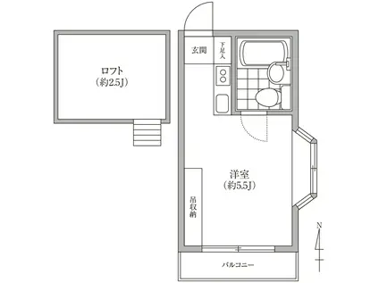 2024年4月リフォーム女性限定レトロ桜上水(ワンルーム/2階)の間取り写真