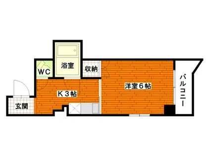 金屋町藤ビル(1K/4階)の間取り写真