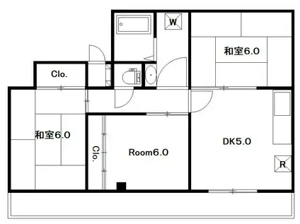 北村第一ビル(3DK/3階)の間取り写真