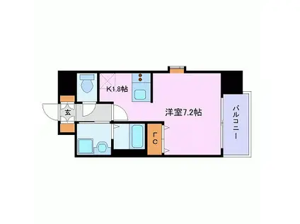 プレサンス名古屋駅前(ワンルーム/6階)の間取り写真