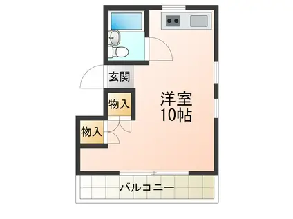 半田コーポ(ワンルーム/2階)の間取り写真