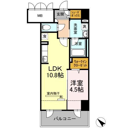 セントラルコートU(1LDK/2階)の間取り写真