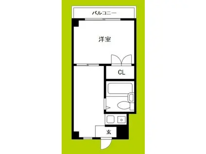 平岡マンション(1DK/4階)の間取り写真
