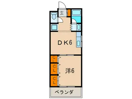 松本マンション(1DK/2階)の間取り写真