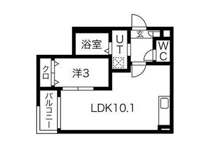 JACK NISHIKI I(1LDK/1階)の間取り写真