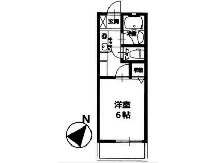 成田サンポートII(1K/2階)の間取り写真