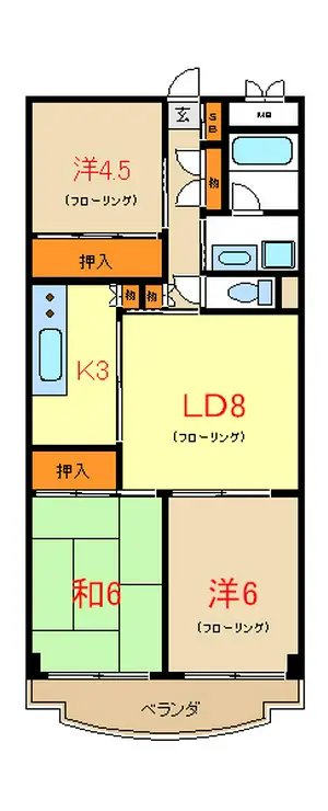 グランシェール市川 2階階 間取り