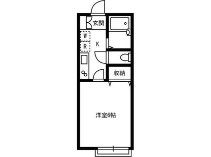 ハイムシマダII(1K/1階)の間取り写真