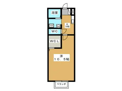 ASUKAハイツIII(1K/1階)の間取り写真