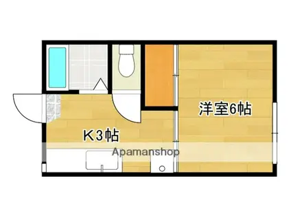 コーポタンザワB棟(1K/2階)の間取り写真