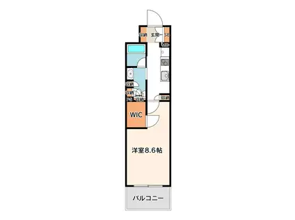 コンフォリア北堀江一丁目(1K/13階)の間取り写真