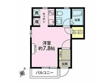 Mアパートメント(ワンルーム/1階)の間取り写真