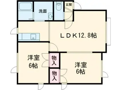 コーポ愛弐番館(2LDK/2階)の間取り写真