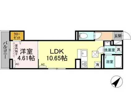グラナーデ新宿(1LDK/1階)の間取り写真