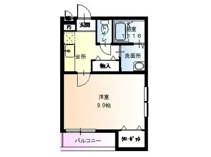 フジパレス和歌山駅南II番館(1K/2階)の間取り写真