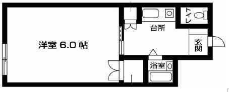クロノス南矢名2番館(1K/1階)の間取り写真