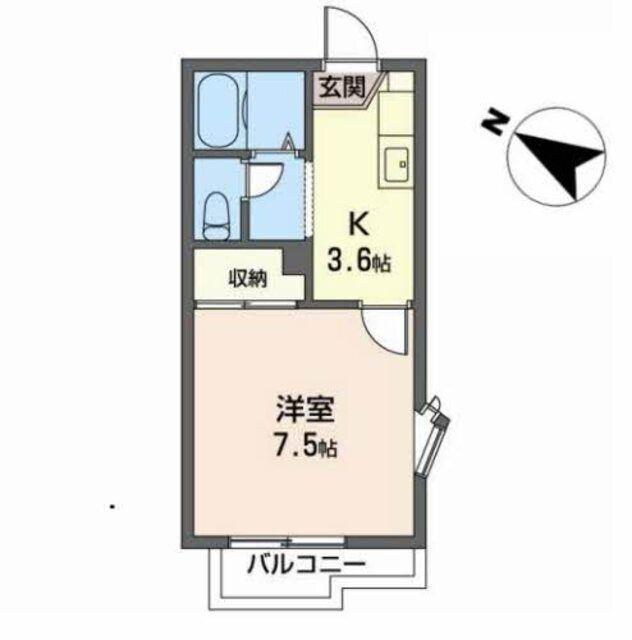 ネバーランド(1K/2階)の間取り写真