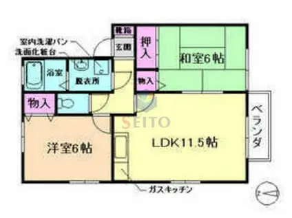 豊友スカイハウス(2LDK/2階)の間取り写真