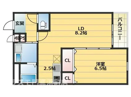 フジパレス上神田I番館(1LDK/2階)の間取り写真